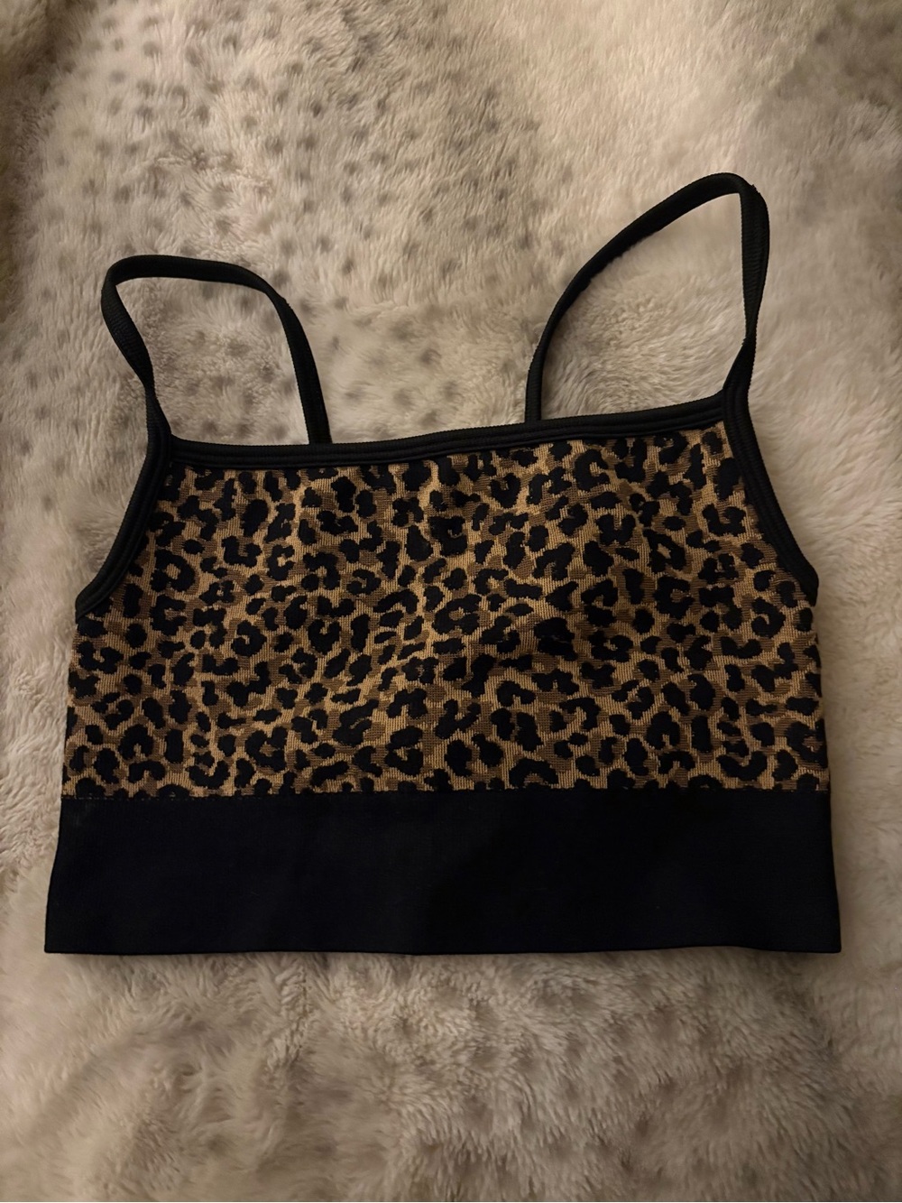 Fabletics Leopard Print Cami Sports Bra Size XS
